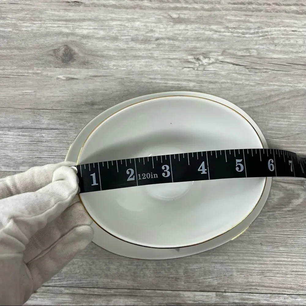VTG Fine Porcelain Bavaria Bayreuth West Germany 22Ct Gold Sauciere Bowl Plate